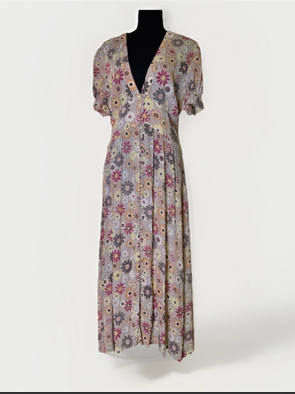 Monte Floral Maxi Dress Floral Full Button Sz L Boho Cottage Core $125 New — image 2 of 8